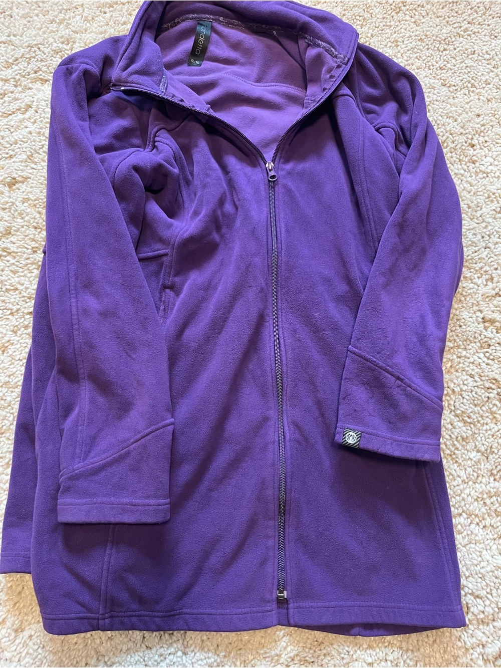 Mondetta Purple Full-Zip Fleece Jacket Sport Coat Women’s Size XL